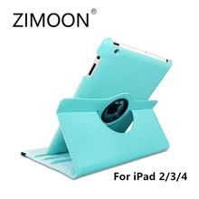 Zimoon Case For Apple ipad 2 3 4 Magnetic Auto Wake Up Sleep Flip Litchi Leather Case Cover With Smart Stand Holder
