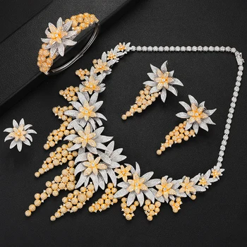 

GODKI Luxury Flower Grape Nigerian Jewelry sets For Women wedding Cubic ZircoN DUBAI Gold Jewelry sets African beads Jewelry Set
