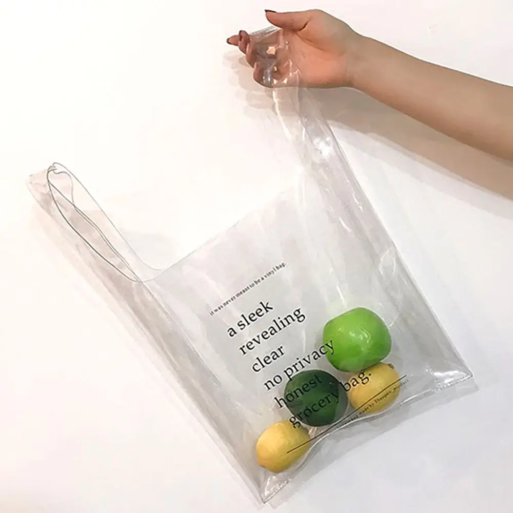 

Shopping Bag Ins Popular Fashion Large Transparent Jelly PVC Trend Handbag Shoulder Tote Bag Waterproof Totes Beach Women's Bags