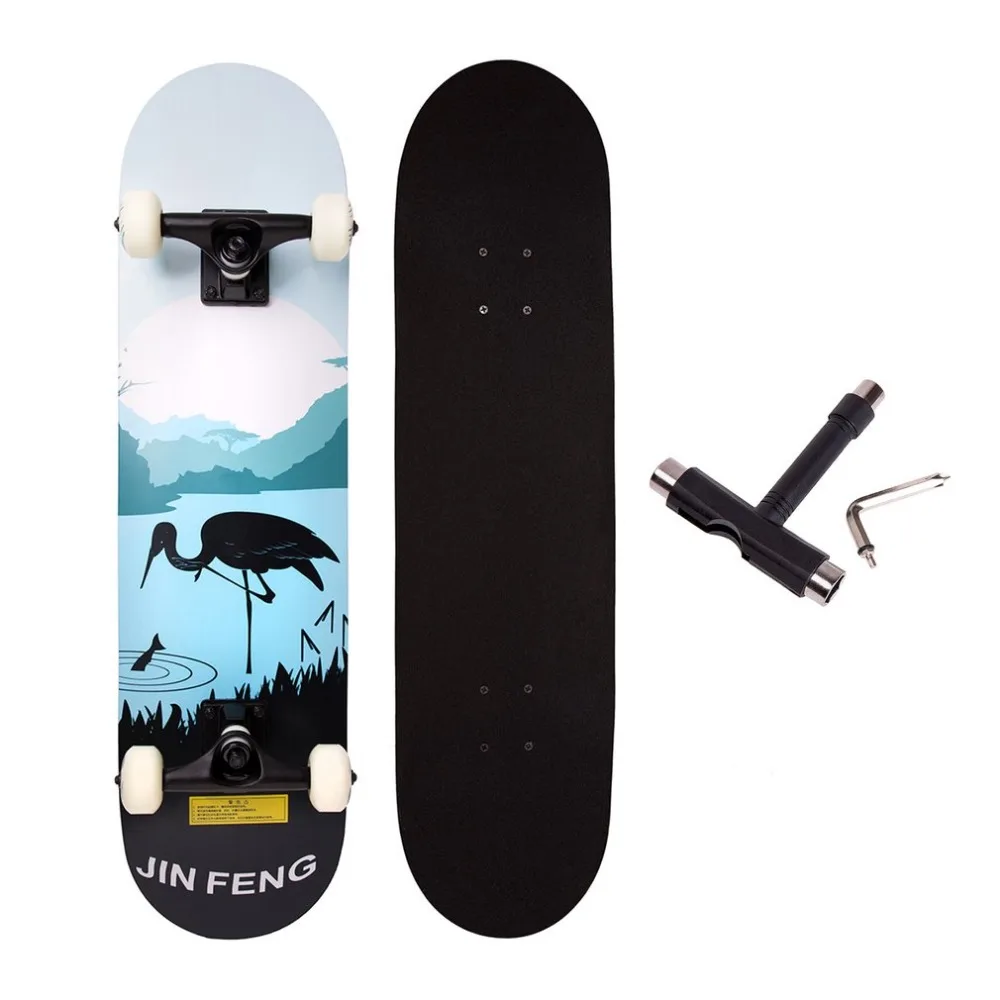 

Two Bare Feet Double Kick Complete Skateboard Cruiser 31" x 8" Concave Deck Outdoor Extreme Sports Long Board Hoverboard