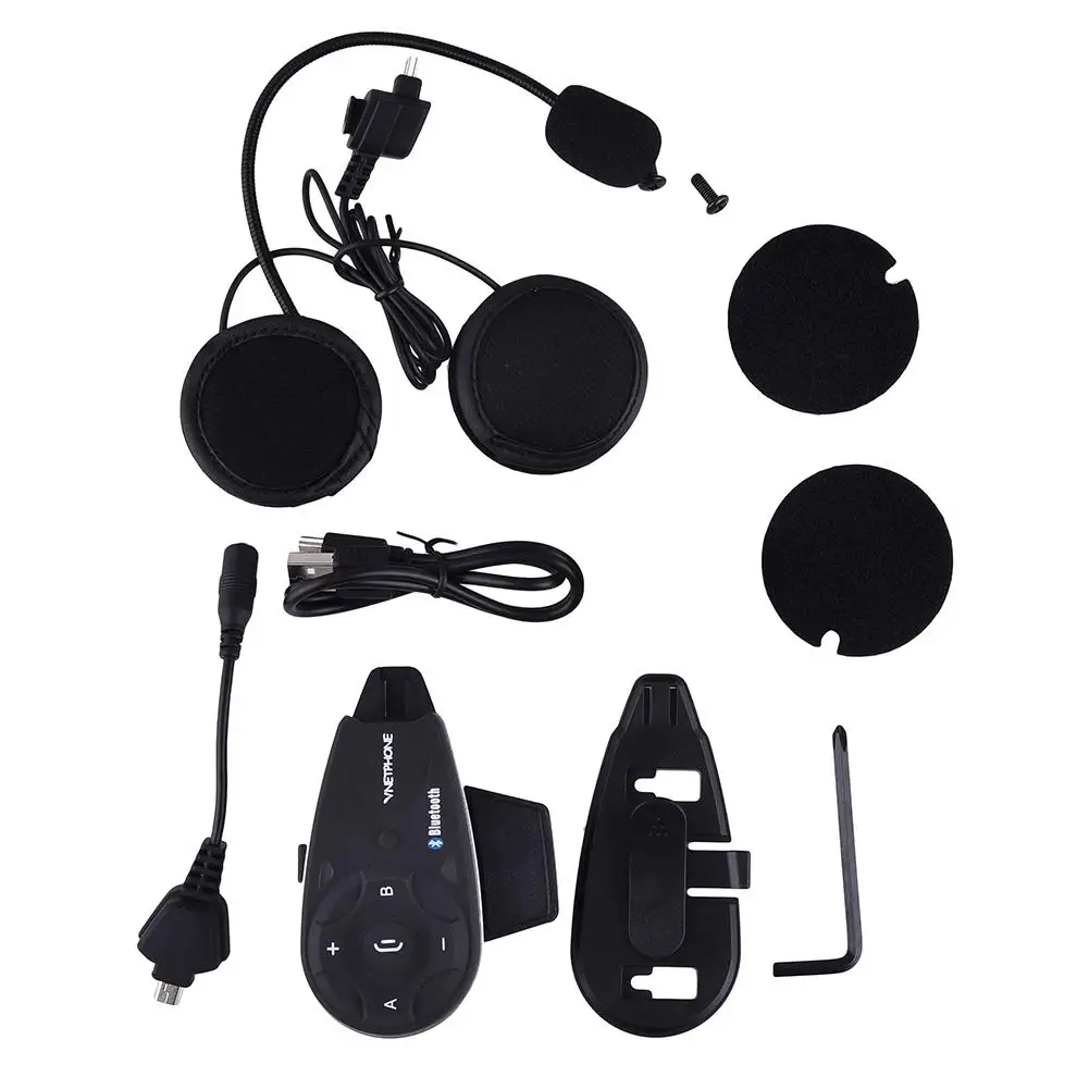 

Motorcycle Bluetooth Helmet Headset Wireless Bluetooth Intercom Apply To V5 Helmet Built In Lithium Battery For 5 People