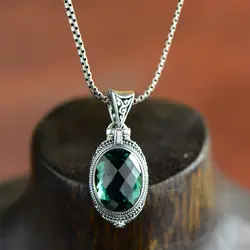 Ретро Королевский Кристалл Gemstone 100% 925 серебро Подвески для Для женщин эксклюзивный Дизайн можно открыть женский Ювелирные украшения