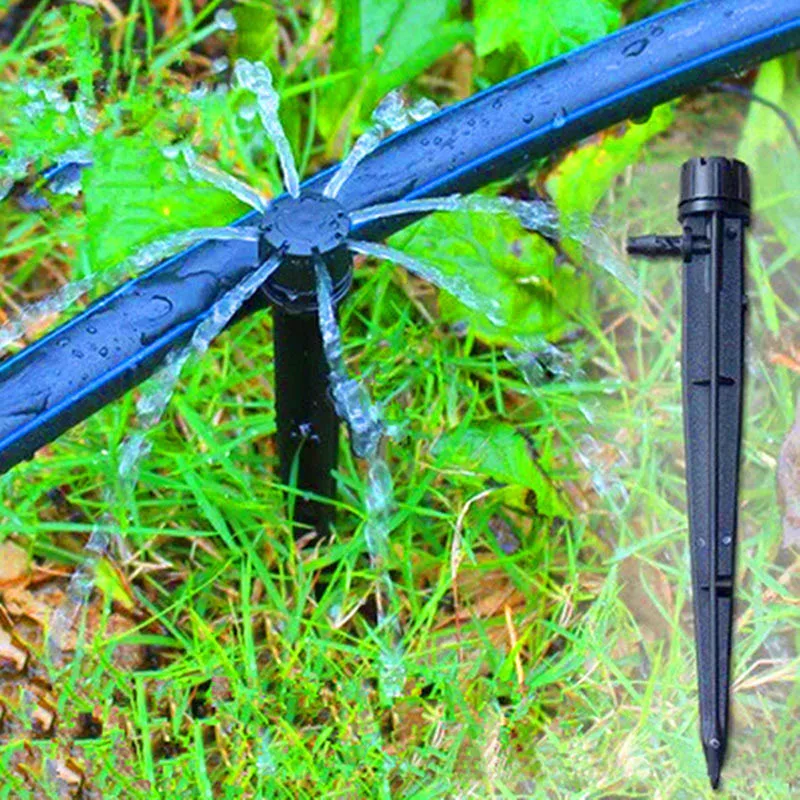 Hot 10Pcs Micro Bubbler Drip Irrigation Adjustable Emitters Stake Water