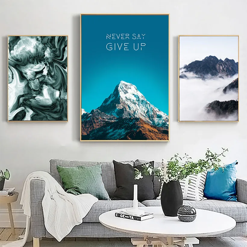 Motivational-Quotes-Never-Give-UP-Paintings-on-Canvas-Nordic-Prints-and-Posters-Mountain-Decoration-Pictures-for