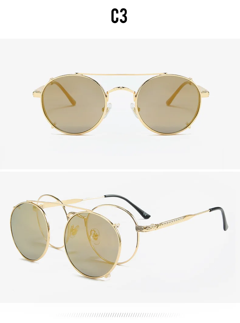 JackJad модные круглые солнцезащитные очки на застежке в стиле стимпанк винтажные линзы съемные брендовые дизайнерские солнцезащитные очки Oculos De Sol S085