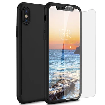

Limited time spike 360 degree Fullcover Protection Hard Slim Dual Layer Case with Tempered Glass For iPhone X