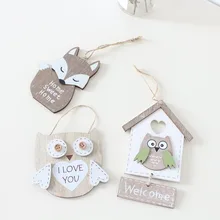 Деревянные вывески и таблички ZAKKA креативное украшение Совы лисы настенная подвесная тарелка домашний сад добро пожаловать доска птица и дом деревянное ремесло