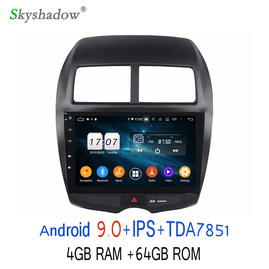 10," TDA7851 Android 8,0 для MITSUBISHI ASX 2010-2012 4 ГБ Оперативная память 64 ГБ Встроенная память dvd-плеер gps ГЛОНАСС карта RDS радио Wi-Fi Bluetooth