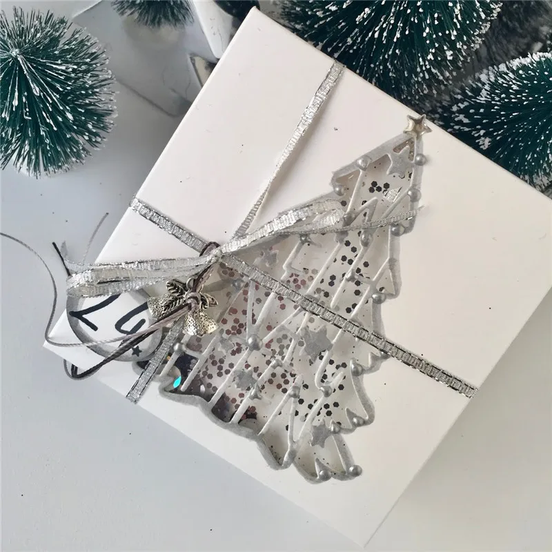 

White Christmas Tree Metal Cutting Dies for Scrapbooking Background Die Stencil Stitch Die Cut Craft Dies