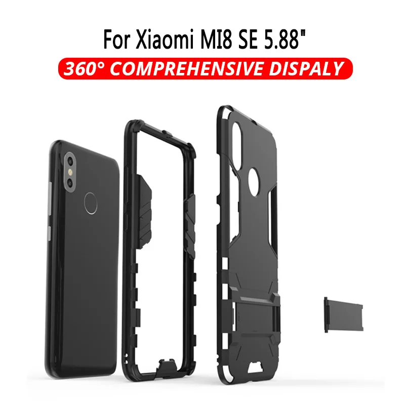 Защитный противоударный чехол для Xiao mi Pocophone F1 mi 8 SE mi 8 5X 6X mi 6 A1 A2 Lite Note 3 mi 5S Plus PC+ TPU - Цвет: Xiaomi Mi8 SE
