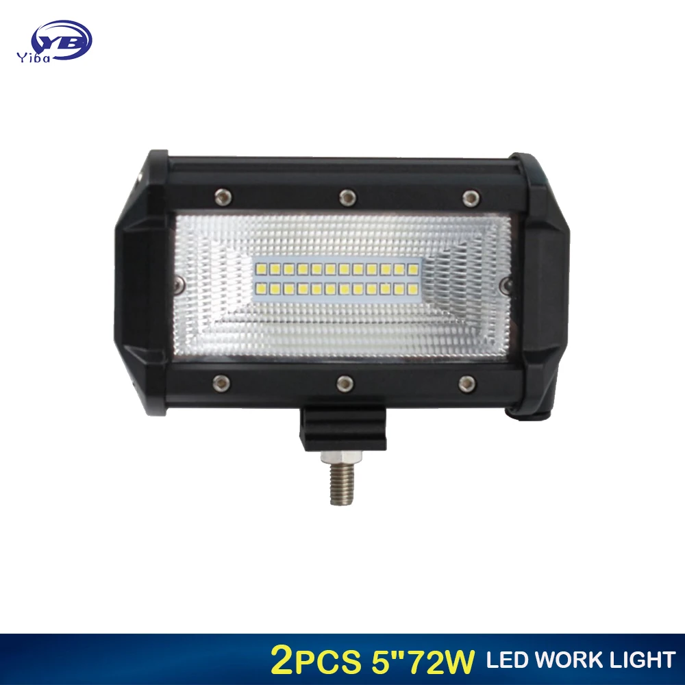 

5" 72W 2 Row LED Work Light Bar for Jeep Flood beam Lamp for Off-road SUV Boat Waterproof Emergency Rescue LED Lights 12v 24v