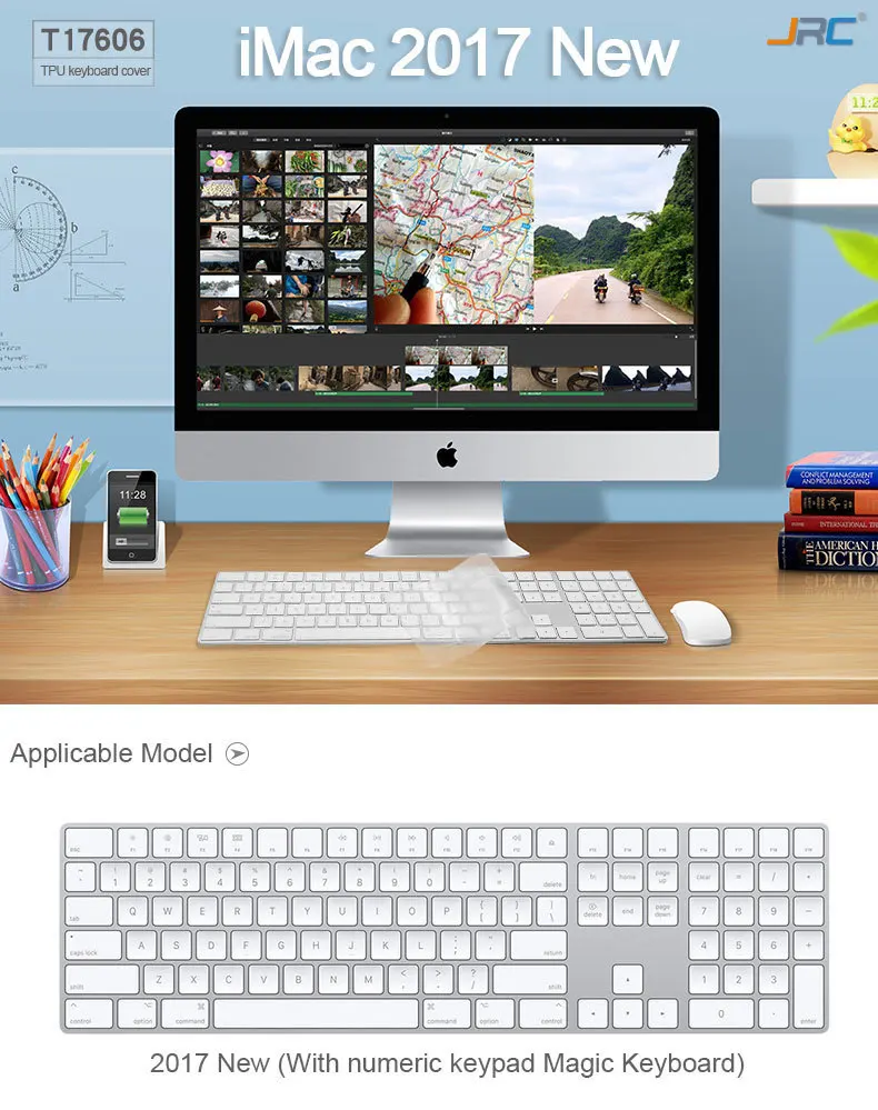 ТПУ Клавиатура Чехол Для iMac шаблон Bluetooth Пыленепроницаемая клавиатура пленка с цифровым ключом Магия wetarproof защитная пленка