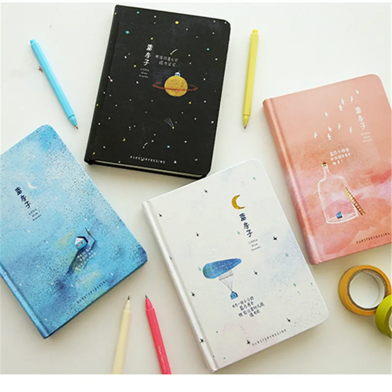 

A5 Creative Notebook Journal inside with Colorful Pages Hardcover Thicken Cute Diary Journal School Stationery Gift Supplies