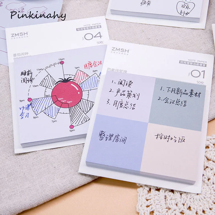 

50 sheets Time Planner Multi-function Self-Adhesive N Times Memo Pad Sticky Mini Notes Bookmark School Office Supply