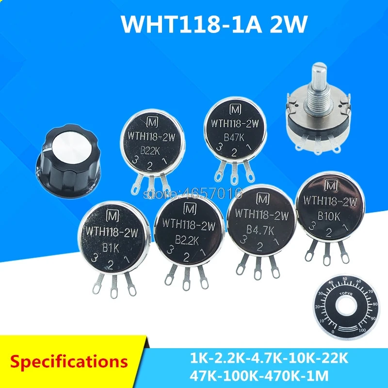 WTH118 DIY Kit Parts 2W 1A потенциометр 1K 2 K 4 7 10K 22K 47K 100K 470K 1M предохранитель|Перемычки| |