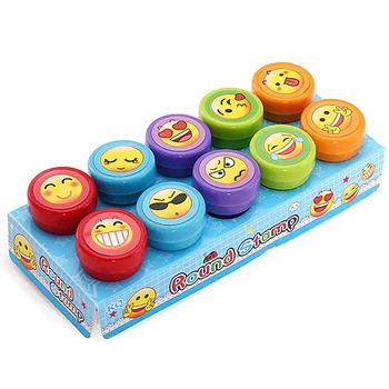 

10Pcs/Set Round Multicolor Fun Cute Panda Child DIY Scrapbook Kids Stamp Cartoon Rubber Stamps Scrapbooking Reward Toy