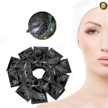 

Depth wipe off pore peel off Black minerals mud Facial mask for Remove blackhead 6g/pcs, nose mask Acne remover Effective