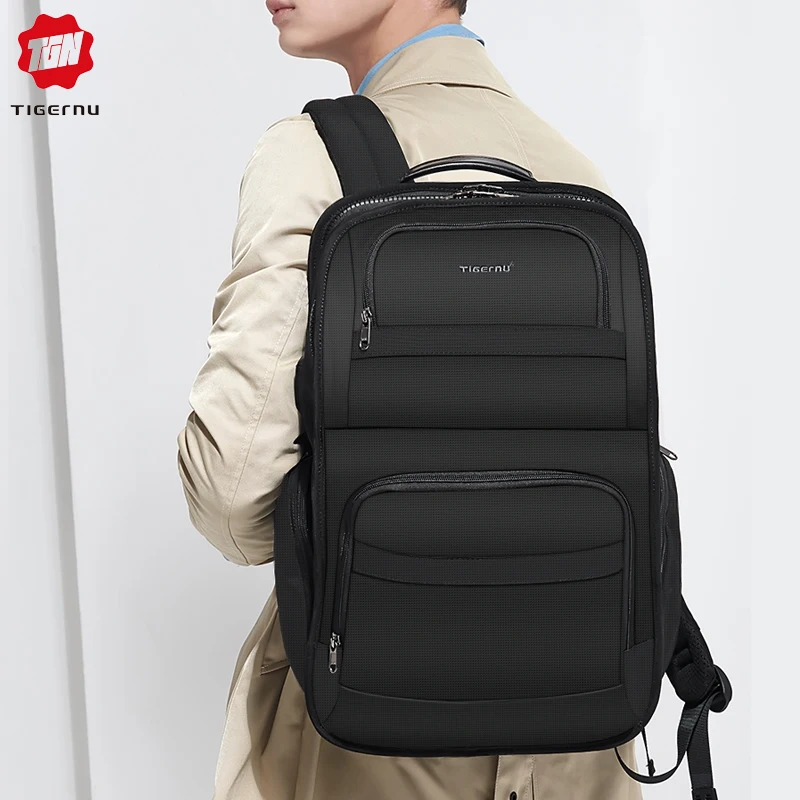 

Tigernu Large Capacity Men RFID Anti Theft Waterproof Backpacks USB Charge Laptop Backpack for Male Travel Bagpacks Mochila 2019