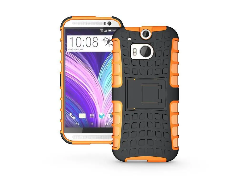 For Htc M8 Case 1pcs One 2 All New One Dual Armor Hybrid Tpuandpc Hard Case Kickstand Heavy Duty