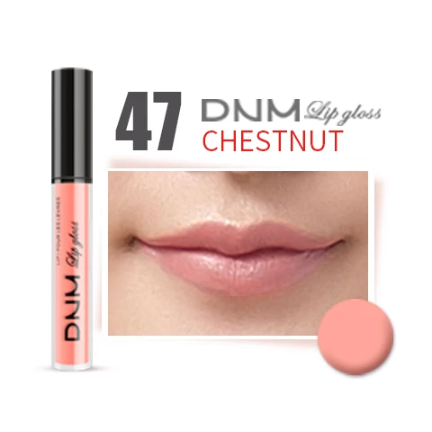 DNM сверкающий блеск для губ, помада, оттенок, увлажняющий блеск, макияж, жидкий блеск для губ, помада, макияж, 52 цвета, блестящая краска, брендовая косметика - Цвет: 47 CHESTNUT