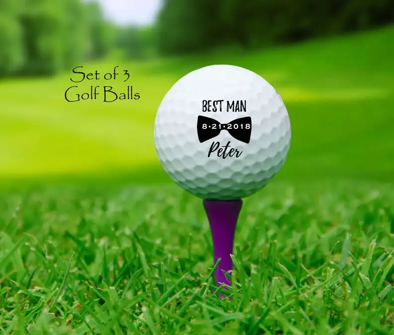 Набор из 3 пользовательских мячей для гольфа-подарок для братика невесты, подарок для жениха невесты, персонализированные шаферные мячи для гольфа