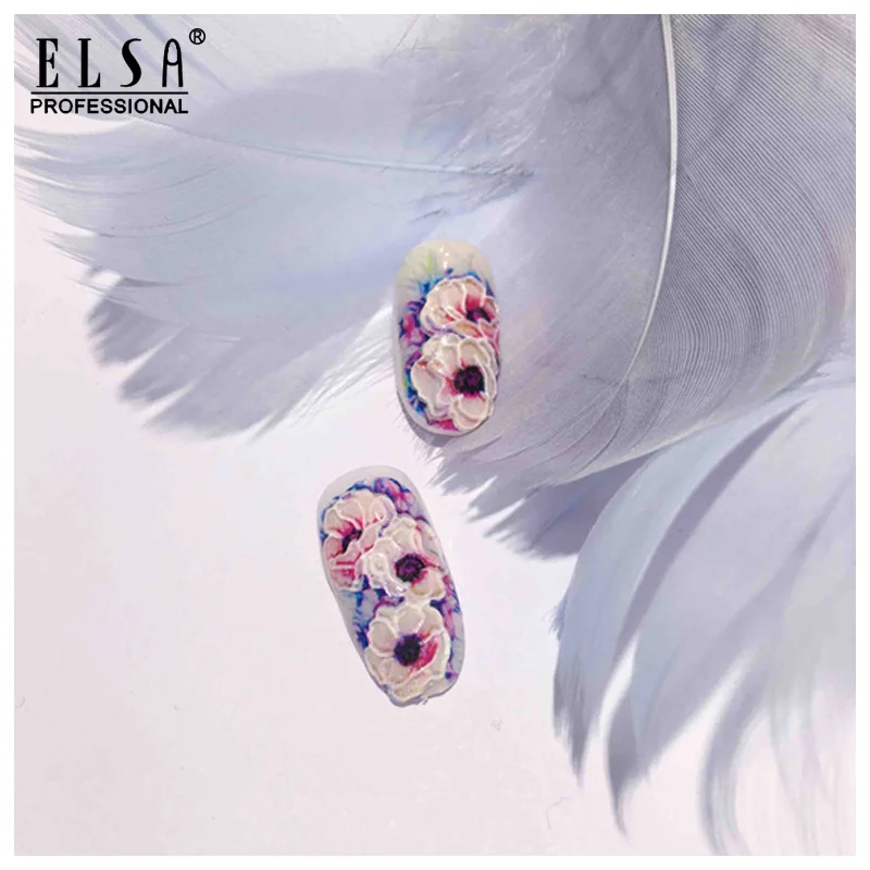 Наклейка для ногтей ELSA в новом стиле летний цветной дизайн Переводные картинки с