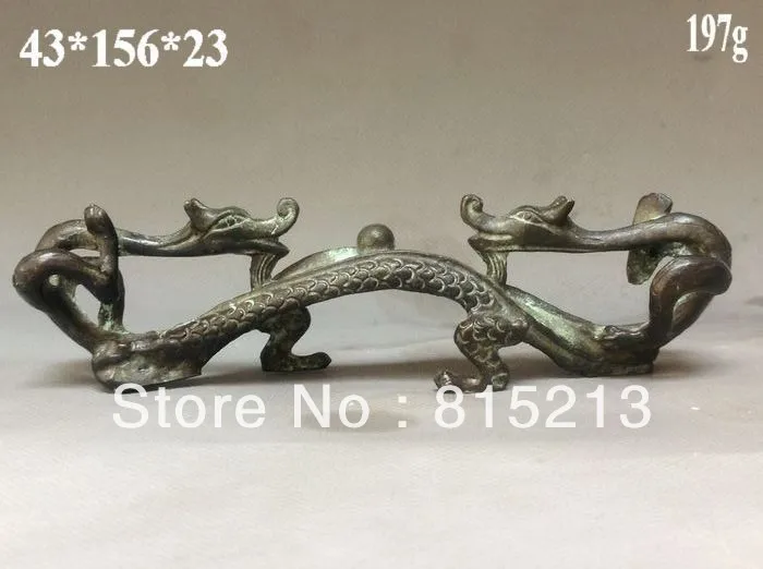 

wang 000228 Chinese Bronze Penholder w Dragon ss
