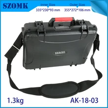 Водонепроницаемый пластиковый жесткий ящик для переноски pp и abs всепогодный чехол для инструментов с губка внутри 355x272x106 мм szomk