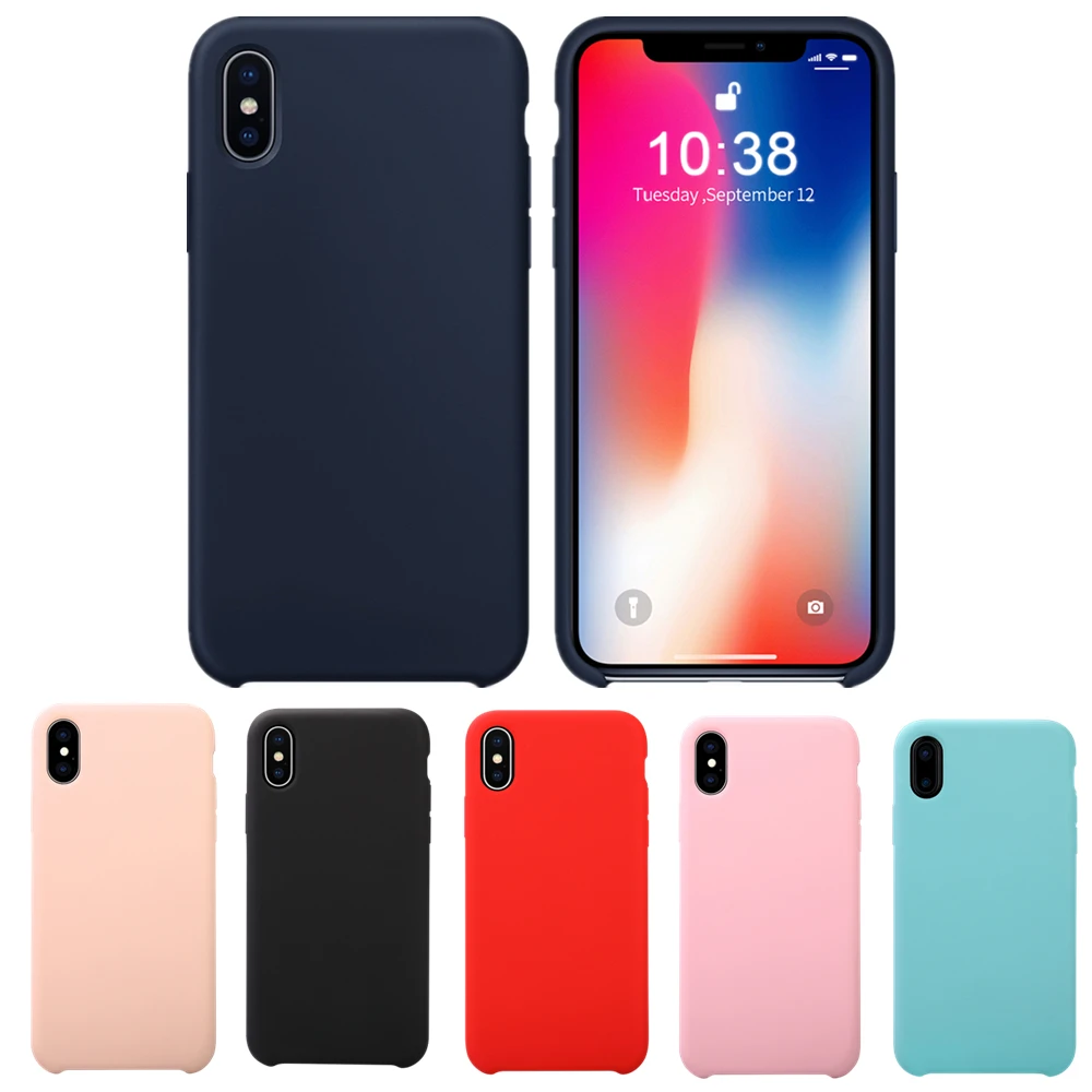 

Jisoncase Mobile Phone Case For iPhone X Soft Ultra Thin Half-wrapped Cases Plain Shockproof Cover Sleeve for iPhone 5.8" Funda