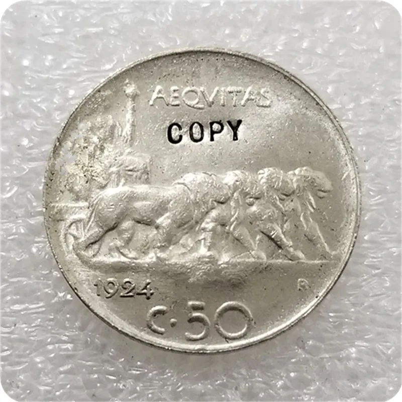 Италия 1924 1928 50 копия юбилейных монет Centesimi-копия монет-копия монеты коллекционные