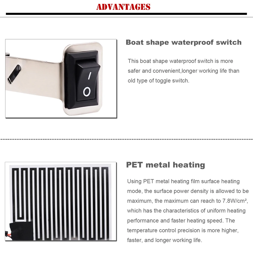 Motorcycle Heated Grip Pads Handlebars ATV Scooter Grips Heater Flexible Adhesive Quick Warm Up Time