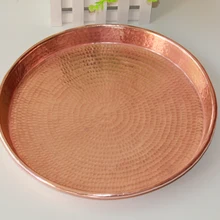 Ручной работы Чистая медь сковорода горшок Сковорода лоток толстые фрукты тарелка кухонная посуда свадебный подарок