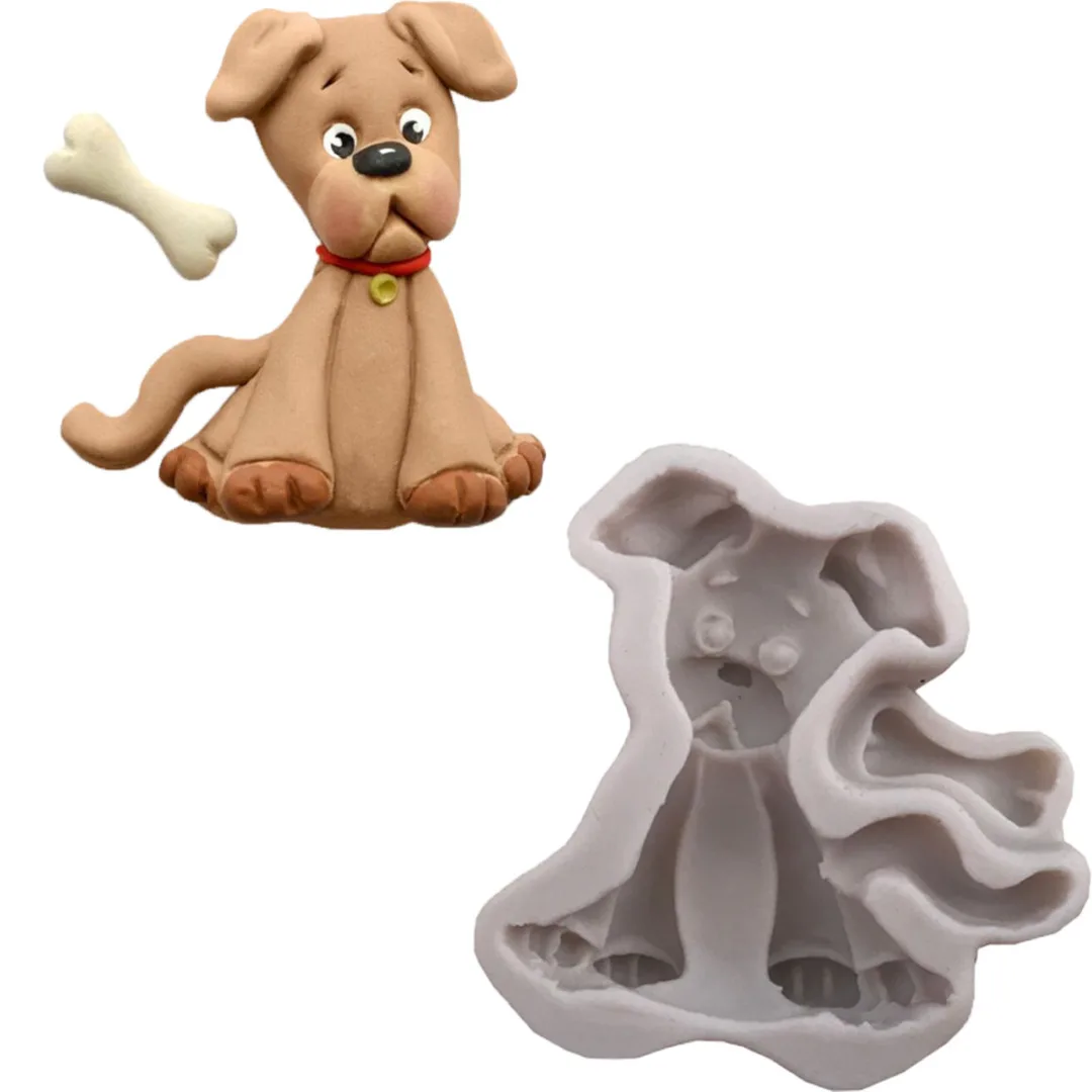 3D Dog Silicone Fondant Mold Cake Decoration Tools Chocolate Gumpaste Mould for Fondant, Gum Paste, Chocolate, Crafts