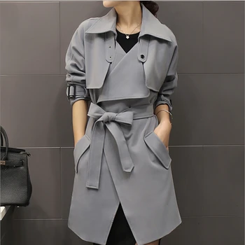 

Long section of lace long sleeve 2019 women's woolen coat Spring 2016 women's loose coat jacket without deduction