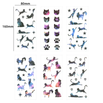 

6sheets/pack kawaii cartoon animal sky cats decoration sticker adhesive diary sticker scrapbook stationery stickers
