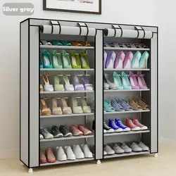 Большой шкаф для обуви 6-слой 12-сетка нетканых материалов органайзер для обуви Съемный для хранения обуви для домашней мебели шкафчик для