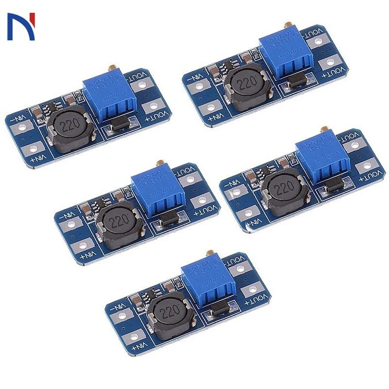 

MT3608 DC-DC Adjustable Boost Module 2A DC DC Boost Step Up Module with MICRO USB 2V-24V to 5V 9V 12V 28V Power Module Booster