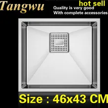 Бытовая Балконная труба высокого качества кухонная ручная раковина одинарная мойка 304 нержавеющая сталь 46x43 см