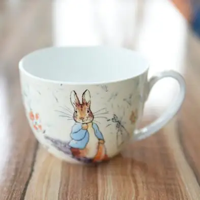 Большая кофейная кружка с мультяшным Кроликом, креативная керамическая молочная чашка, индивидуальный фарфоровый чайный стакан, прекрасный, 700 мл - Цвет: Темно-серый
