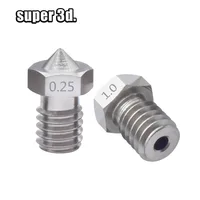 2pcs הרבה 2pcs / הרבה מדפסת 3D נחיר פלדה V5 V6 חלד Mixed מידות 0.4mm /0.3mm /0.5mm חוט M6 בורג עבור 1,75m / 3.00mm נימה (5)