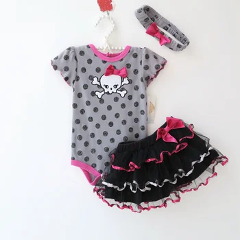 

2019 baby Girls Summer clothing Sets Baby girl romper Suits Romper+Tutu Skirt+Headband Infant newborn baby clothes baby romper