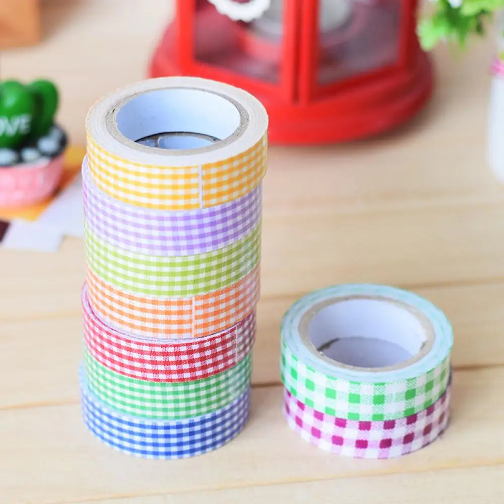 Цветная декоративная самодельная лента Washi размером 15 мм клей для рукоделия