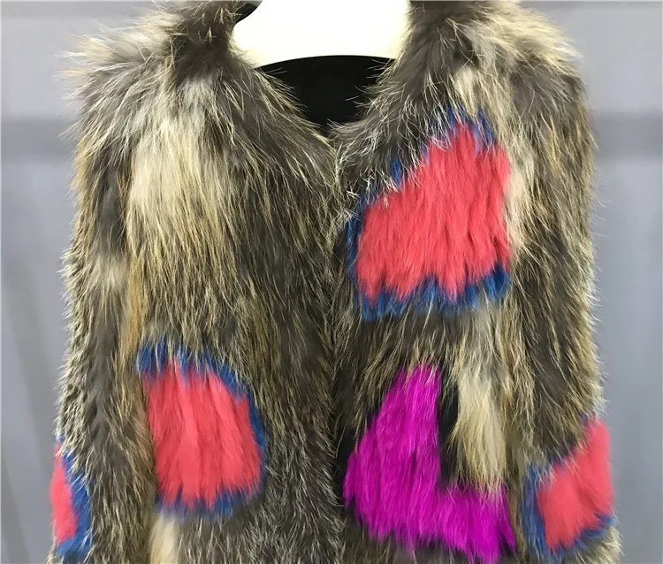 women real knitted fox fur coat long (19)