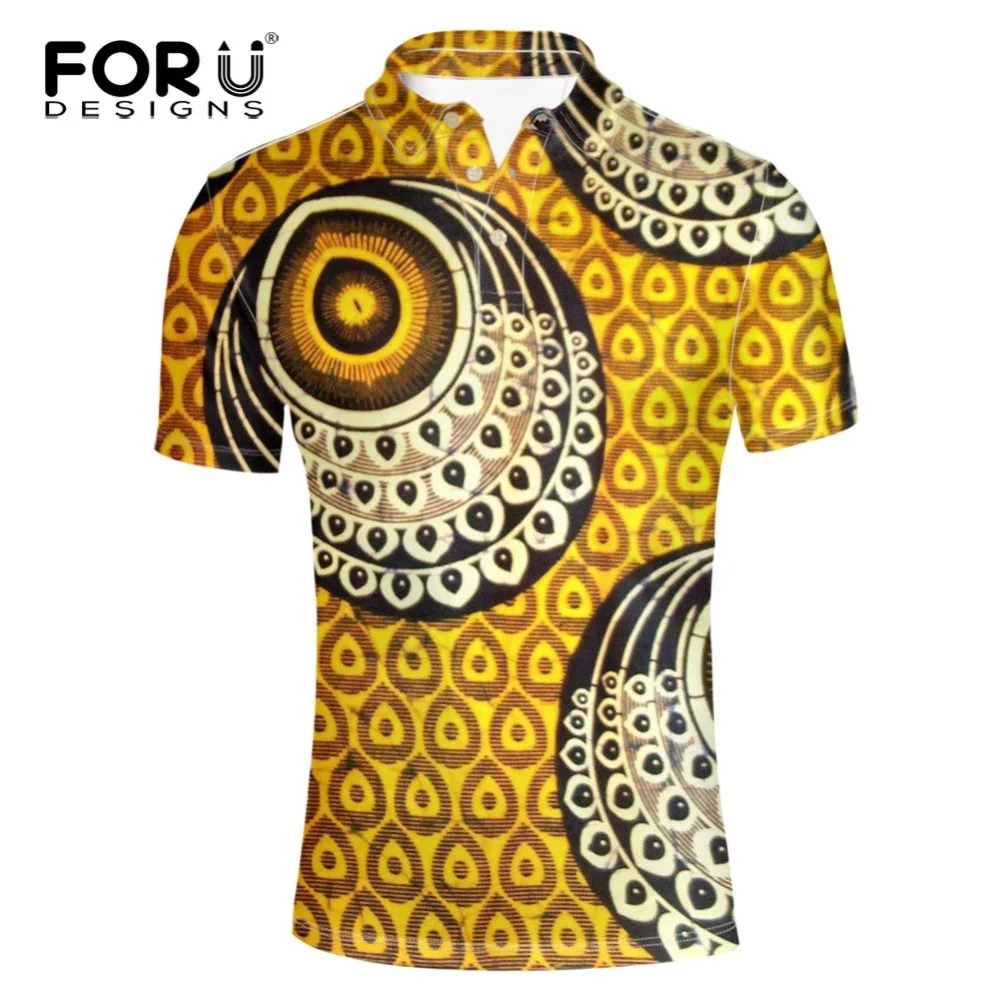 

FORUDESIGNS 2017 Fashion Mens Polo Shirt Summer Breathable Tops Luxury African Print Men Polo Fitness Male Tee Clothing Casual