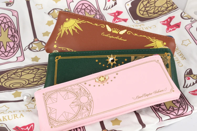 MSMO Anime CardCaptor Sakura Cosplay The Clow Long Zip Coin Purses Kinomoto Sakura Clow Card Wallet Purse 0