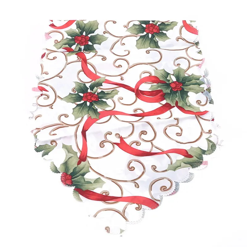 New Hot Christmas Print Table Runner Placemats Tablecloth Mat Santa Snowflakes Festive Wedding Xmas Party Banquet Decor