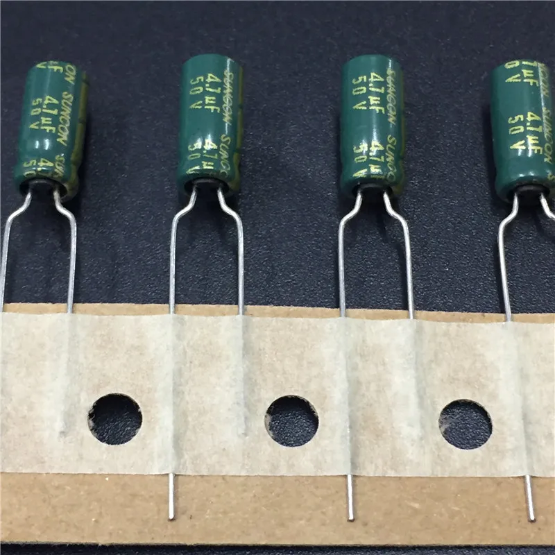 100 шт. 4,7 мкФ 50 в SUNCON (SANYO) AX серии 5x11 мм 50V4. 7 мкФ Ф низкое сопротивление длительный срок электролитический конденсатор