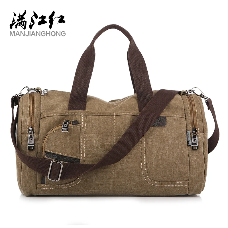 Billede af Korean 2020 New Simple Men's Handbag Casual Wild Large Capacity Canvas Bag Fashion Personality Shoulder Bag Fashion Travel Bag