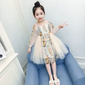 

Princess Wedding embroid Dress Children Clothing Summer 2020 Formal student Girl Party dress for Girls Clothes Kids Dresses