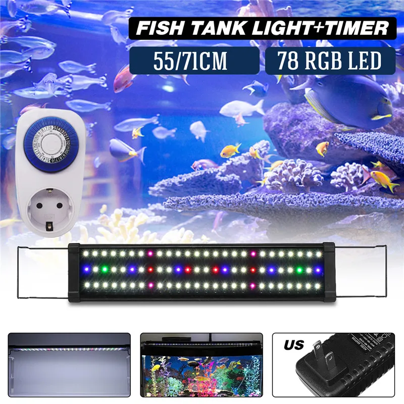 

US plug RGB Series 78LED Lights Matching timer 3510LM 18W AC100-240V Multicolor Plant Aquarium Multicolor Plant Light